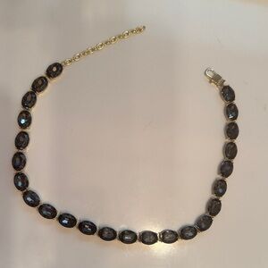 Melinda Maria She’s A Gem Tennis Necklace in Gold and Graphite